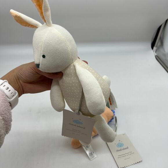 Plush Toy Bunny Stuffed Animal and Carrot Interactive Infant Toy - Cloud Island - Picture 6 of 8